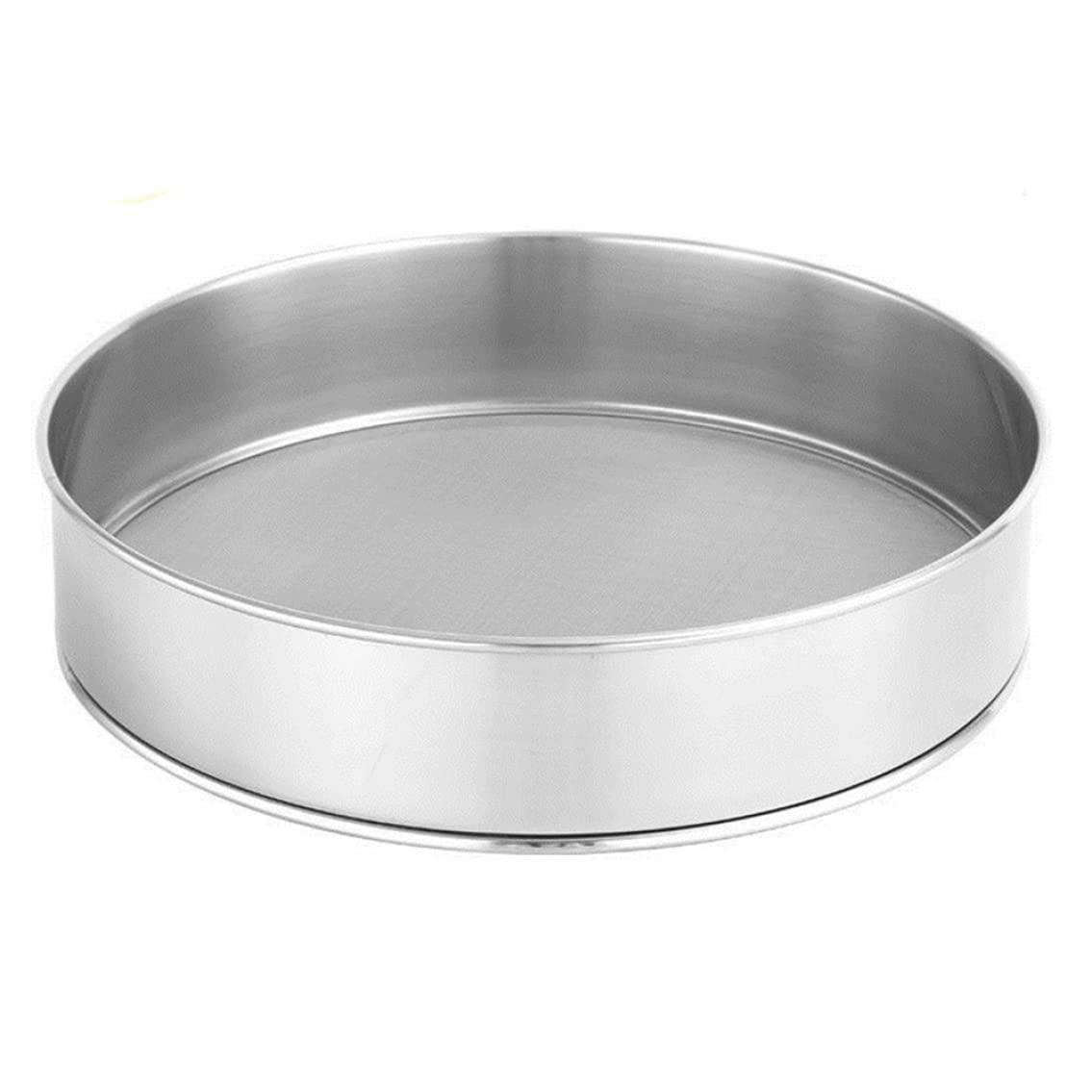 Monetais 30cm Flour Sieve Flour Sifter Stainless Steel Strainer Net, Powder Sifter with Fine Mesh Kitchen