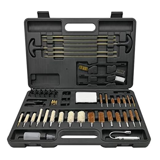 PORMUCAL Universal Cleaning Kit for All Guns Hunting Rifle Shot Gun Handguns with LED Bore Light in Hard Case. (Black)