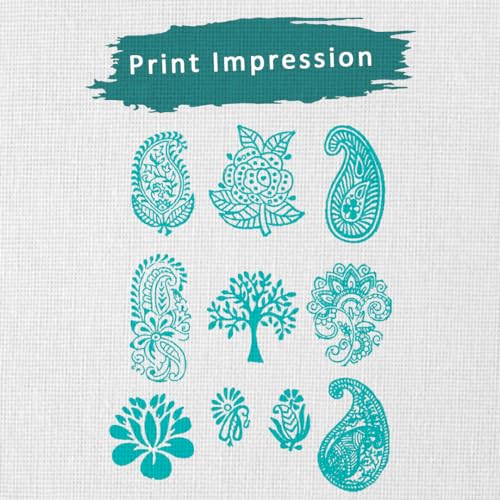 Image of Hashcart Wooden Stamp Block, Printing Stamp Design Set | Block for Printing Saree Border | Dresses, Craft Card Making, Scrapbook, Clay Pottery | Set of 10