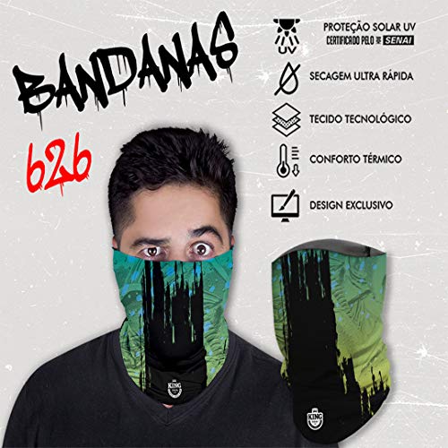 Bandana Mascara Pesca King com Proteção Solar UV 626 Verde