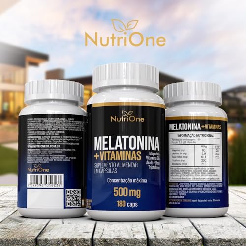 Melatonina 180 Cápsulas + Triptofano, Magnésio, Metilfolato e Vitamina B6 - Nutrione