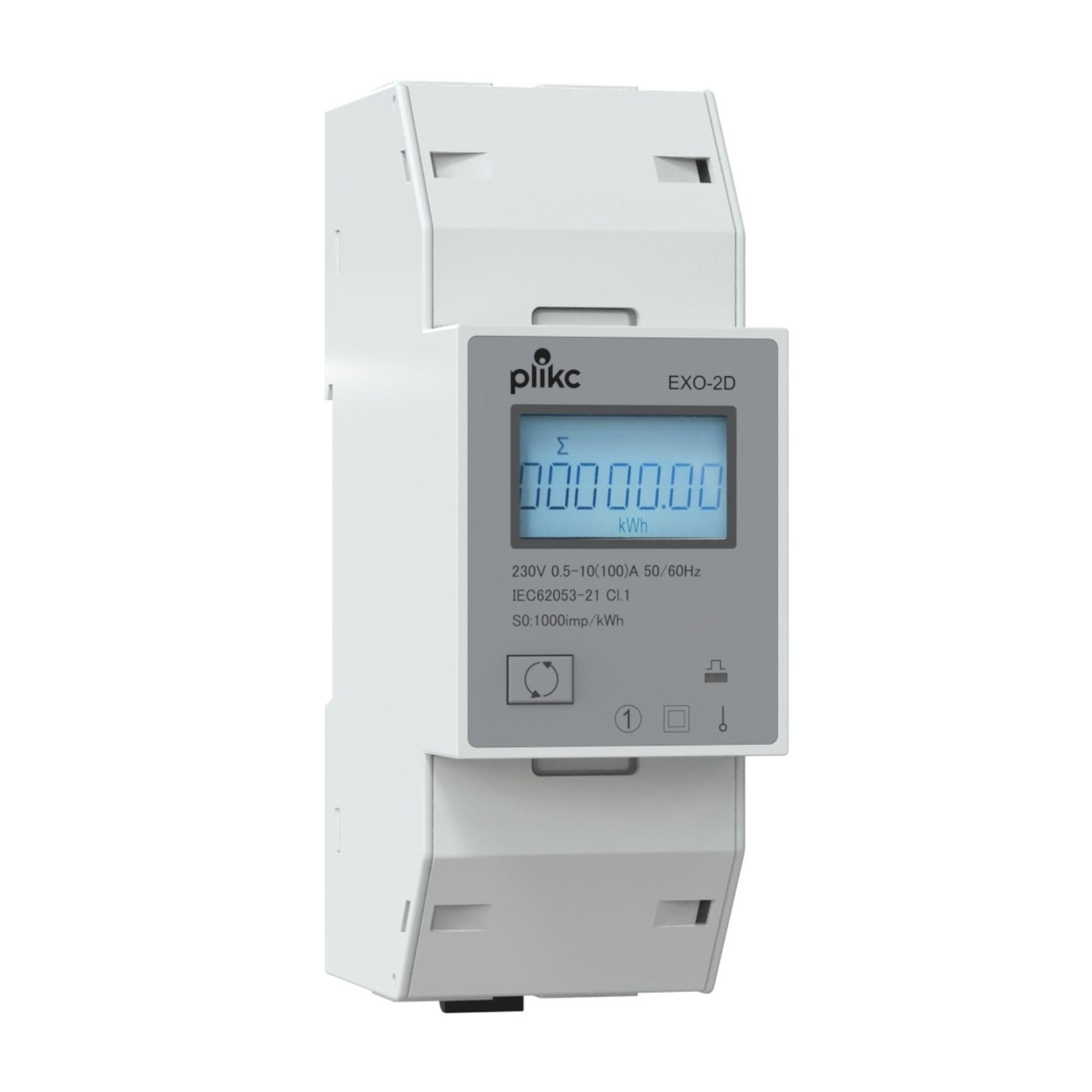 plikc Contador de energía eléctrica monofásica – Digital – Reseteable – Recuento parcial, total, consumo Watt EXO-2D