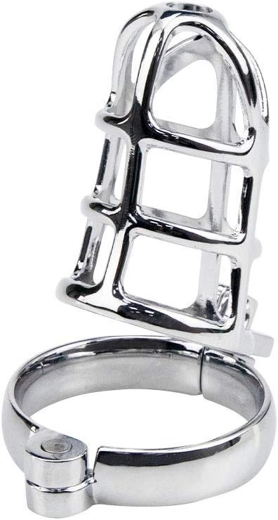 FST Metal Male Chastity Device with Lock and Key Cock Cage Bondage Gear Adult BDSM Sex Toys for Men Penis Bondage Restraints