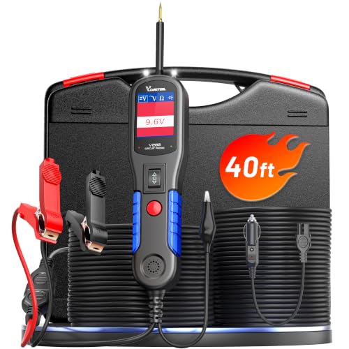 VDIAGTOOL V200 Power Circuit Probe, Automotive Circuit Tester Kit, 12V-24V Short/Open Circuit Breaker Finder, Component Activation, AC/DC Diode Resistance Relay Fuse Trailer Light Test, 40FT Cables