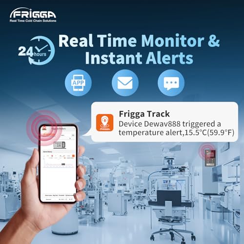 Image of Frigga T70 4G /5G Temperature & Humidity Monitor Real-Time Reusable Temperature Data Logger Remote Digital Temperature Recorder Refrigerator Thermometer Rechargeable 24 /7 Monitoring & Instant Alerts