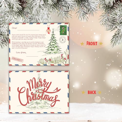 Elf Goodbye Letter & Elf Arrival Letter Card Set with 2 North Pole Stamped Kraft Envelopes | Personalised Christmas Elf Letters for Kids | A6 Home Customisable with Child’s & Elf’s Name | - Image 2