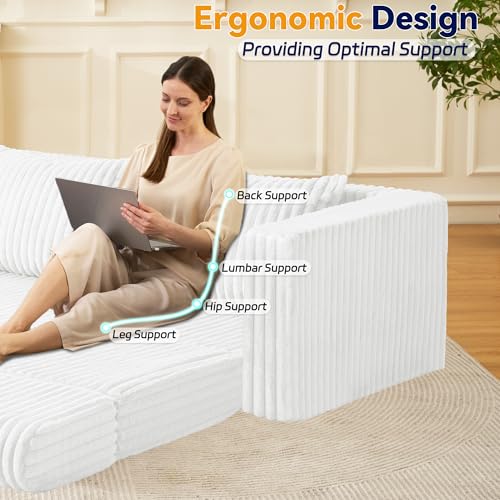 Image of HABUTWAY 78 inch Loveseat Boneless Couch, 4-in-1 Convertible Sofa Bed, Plush Fur Folding Futon Sofa Bed Couches with 2 Pillows for Living Room, High-Density Foam Support, No Assembly Required, Beige
