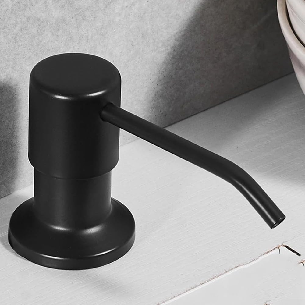 Dispensador de jabón negro, dispensador de fregadero de cocina de 500 ml, fácil y rápido de usar (negro)