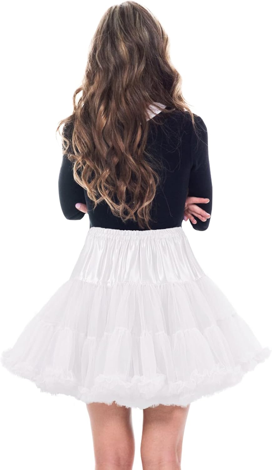 Petticoat Skirt for Women Under Dress 3-Layer Tutu Underskirt