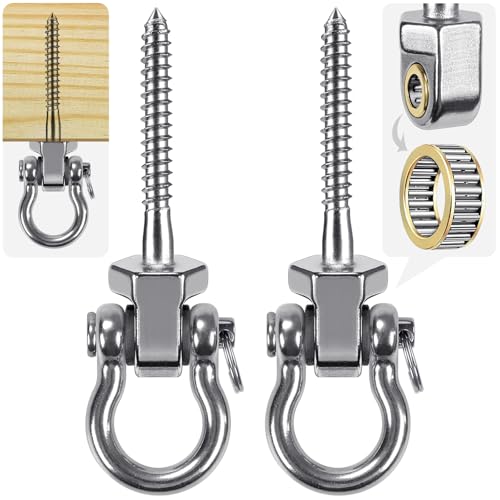 SELEWARE Robuste Schaukelaufhänger mit Kugellagern, Edelstahl-Schaukel-Hardware für Terrasse und Spielplatz, leise drehbare Haken – robuste Schaukel-Hardware, 680 kg Tragkraft, 2 Stück