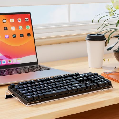 Image of Egchi Computer Keyboard Stand PC Keyboard Stand, Acrylic Tilted Keyboard Stand for Ergonomic Typing Clear Keyboard Tray for Easy Typing and Working, Keyboard Holder with Silicone Non-Slip Case