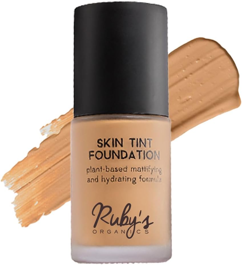 RUBY'S ORGANICS Liquid Foundation | Waterproof Full Coverage Long Lasting | Matte & Poreless, Full Coverage Blendable Normal to Oily Skin | Paraben and Synthetic Free| Shade M02, 30ml