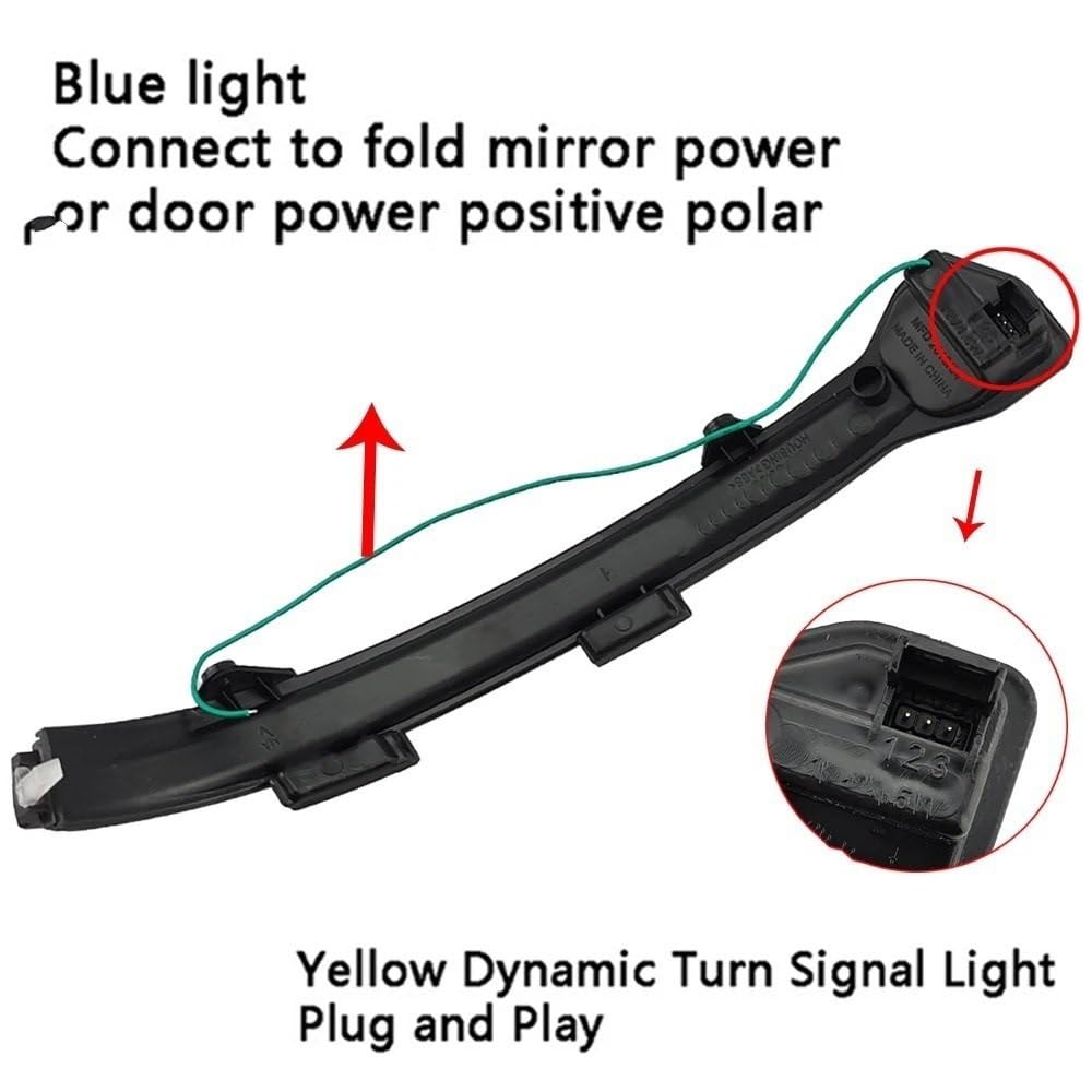 Direzione Dinamico Indicatore per Golf 7 GTI R GTE GTD MK7.5 2013-2019 2 Pezzi LED Dinamico Specchietto Retrovisore Laterale Lampeggiatore Indicatore di Direzione