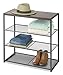 Whitmor Wood & Metal 4 Tier Shelf, Dark Walnut Top & Metal Mesh Shelves, 11.8