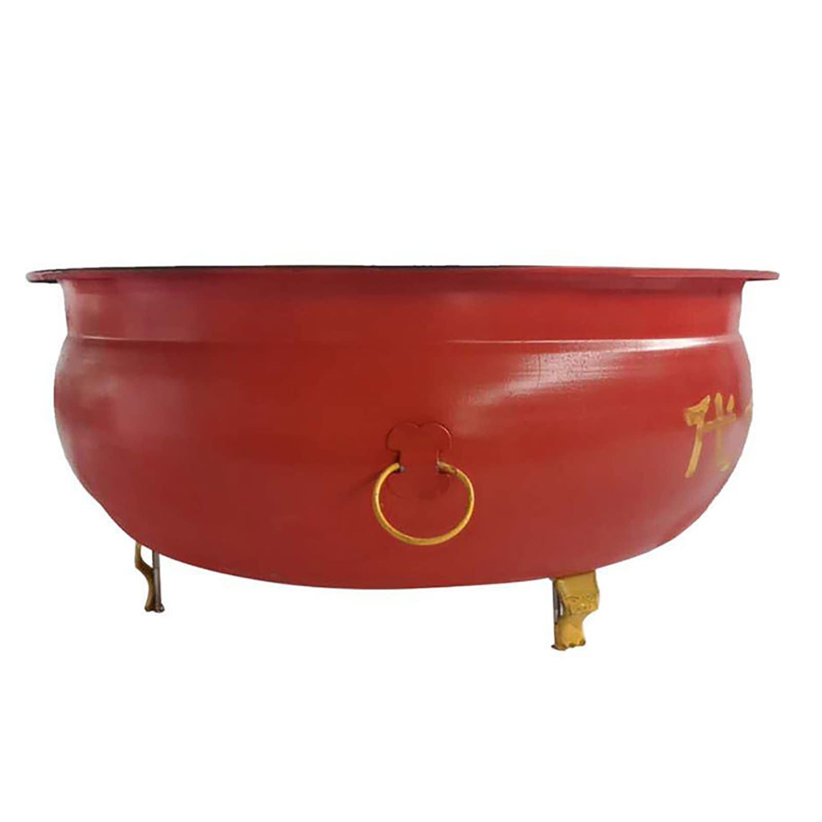 Incinerador de Papel de desecho de jardinería doméstica, incinerador doméstico Grueso Rojo con asa y pies, Estilo Chino