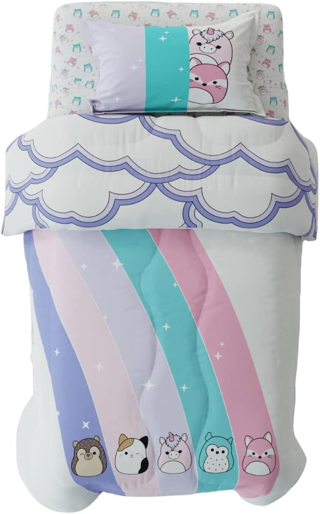 Franco Squishmallows Luxury Bedding Super Soft Premium Comforter with Sham, 3 Piece Full/Queen Size, 100% Cotton (Official Squishmallows Product) Squishmallows Queen