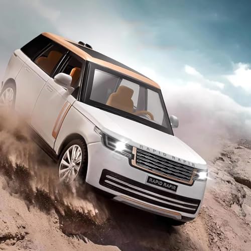 Image of Magicwand 1:24 Scale Die-Cast Rrange Rovver 2024【Large】 with 6 Openable Doors,Pull Back Action,Lights,Music【Ivory White】【Pack of 1】