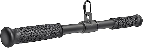 Miniatura 1 de SELEWARE Tríceps LAT - Barra recta giratoria gratuita con agarre de goma suave antideslizante, accesorio de cable de gimnasio en casa, accesorios de