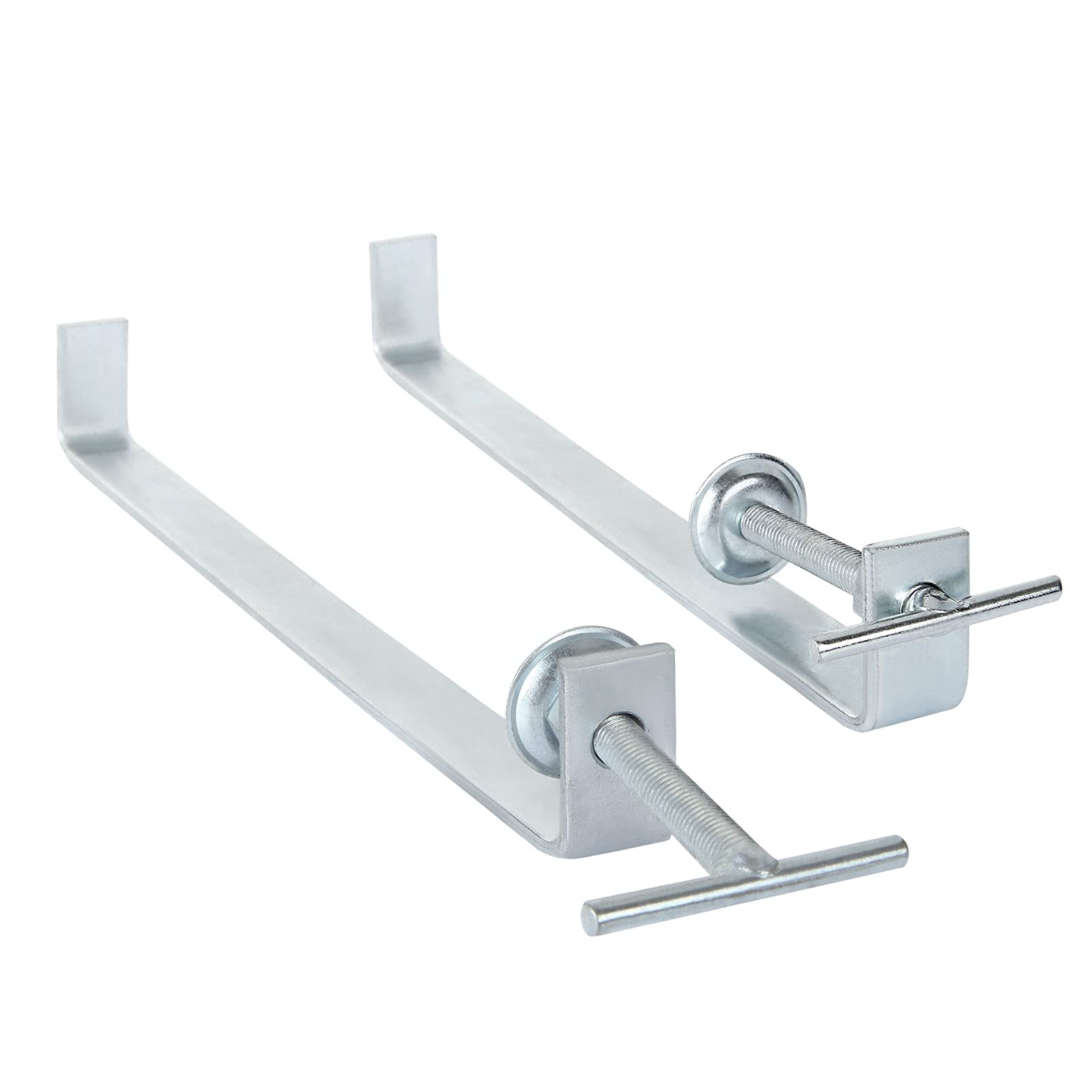 4 abrazaderas metalicas de perfil de albañilería de acero inoxidable de 300 mm de alta resistencia con varilla roscada ajustable de 80 mm para construcción - plata
