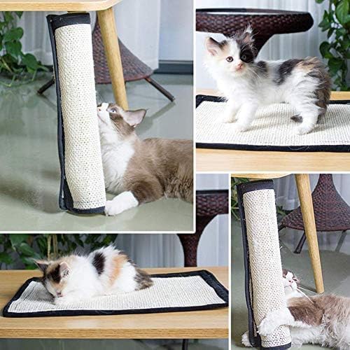 Miniatura 4 de Alfombrilla rascador de sisal natural para gatos y protectores de muebles, alfombrilla rascador para gatos, para sofá, silla y alfombras de pared