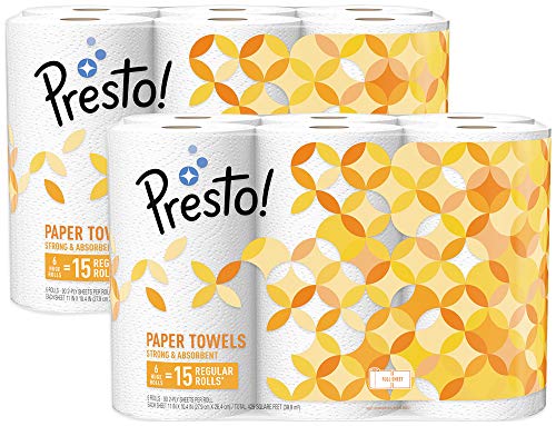Amazon Brand - Presto! Full-Sheet Paper Towels, Huge Roll, 12 Count