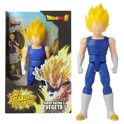 BANDAI - Dragon Ball Super - Limit Breaker Figur 30 cm - Super-Saiyajin 2 Vegeta Licht und Sound Sparking - Offiziell Lizenziertes Dragon Ball-Produkt - Große Figur - Spielzeug ab 4 Jahren - 38567