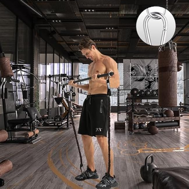 Resistance Band Bar, Portable Pilates Bar with Resistance Bands Home Gym Workouts Stick Squat Yoga Pilates Flexbands Kit for Full Body Shaping