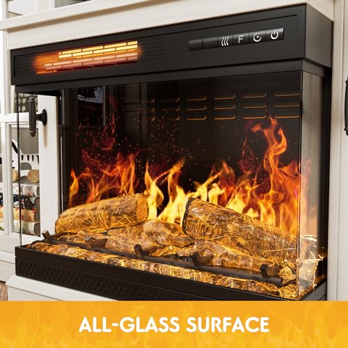 JUMMICO-Fireplace-TV-Stand-for-TVs-up-to-65-3-Sided-Glass-Media-Entertainment-Center-Console-Table-with-Cabniet-Storage-Adjustable-Flame-LED-Color-for-Living-Room-Distressed-White JUMMICO Fireplace TV Stand for TVs up to 65 3 Sided Glass Media Entertainment Center Console Table with Cabniet Storage Adjustable Flame LED Color for Living Room Distressed White