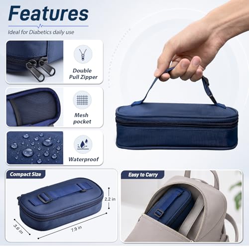 Image of Cruxer Insulin Vial Cooler Travel Case,Portable Refrigerated Medicine Bag