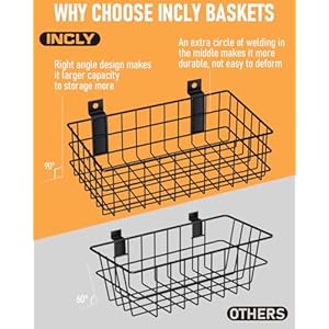 Incly4packblackslatwallbasketssetventilatedmetalhangingstorageslatwallbasketmountedslatwallaccessoriesforgarageroomsshopsstorageorganizingdisplayonslatwallpanels  Urban Country Home Decor Incly 4 pack black slatwall baskets set ventilated metal hanging storage slat wall basket mounted slatwall accessories for garage rooms shops storage organizing display on slatwall panels  urban country home decor