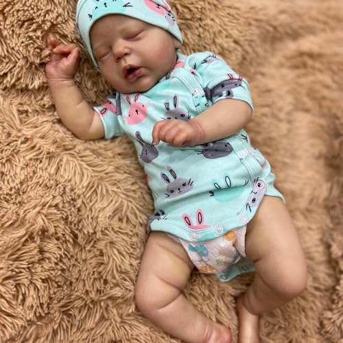 Anano 22 inch Realistische Reborn Puppen Alexis Schlafen Lebensechte Reborn Baby Puppe mit gemaltem Haar Bett Zeit Spielkameraden für Kinder Alter 3+ – Bild 5