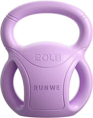 Miniatura 9 de RUNWE - Mancuernas rusas de 3 asas, peso para mujeres, opciones de 5, 10, 15 y 20 libras para giros rusos, ejercicio abdominal, levantamiento de 20