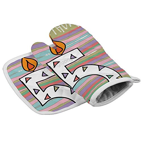 Uytrgh - Guantes de cocina resistentes al calor, resistentes al calor, para horno microondas, horno, barbacoa, juego de 2 piezas