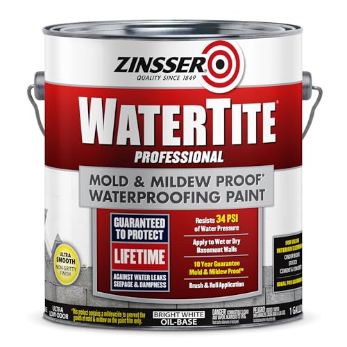 Zinsser 5001 WaterTite Professional Waterproofing Paint, Gallon, White