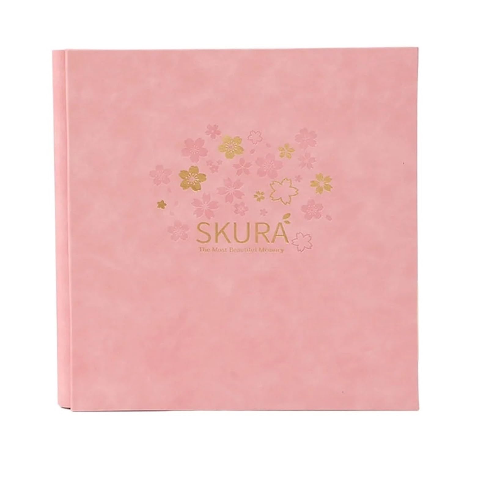 Album De Fotos Álbum de fotos piel oveja imitación, álbum inserción DIY, película autoadhesiva, recuerdo gran tamaño, 40 páginas(Pink black card)