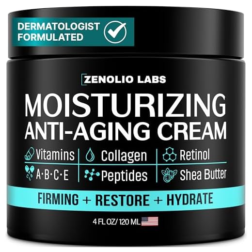 Mens Face Moisturizer Cream - Anti Aging & Wrinkle Face Cream - Mens Facial Moisturizer - Retinol, Collagen, Peptides, Shea Butter, Vitamins E & A - Facial Skin Care Eye Lotion - Day & Night – 4 oz