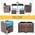 KaiMeng 5 Pieces Patio Dining Sets Space Saving Outdoor Brown Black Wicker Rattan Chairs Furniture Balcony Conversation Porch with Ottomans Glass Table Sectional Wicker Seating (Blue)