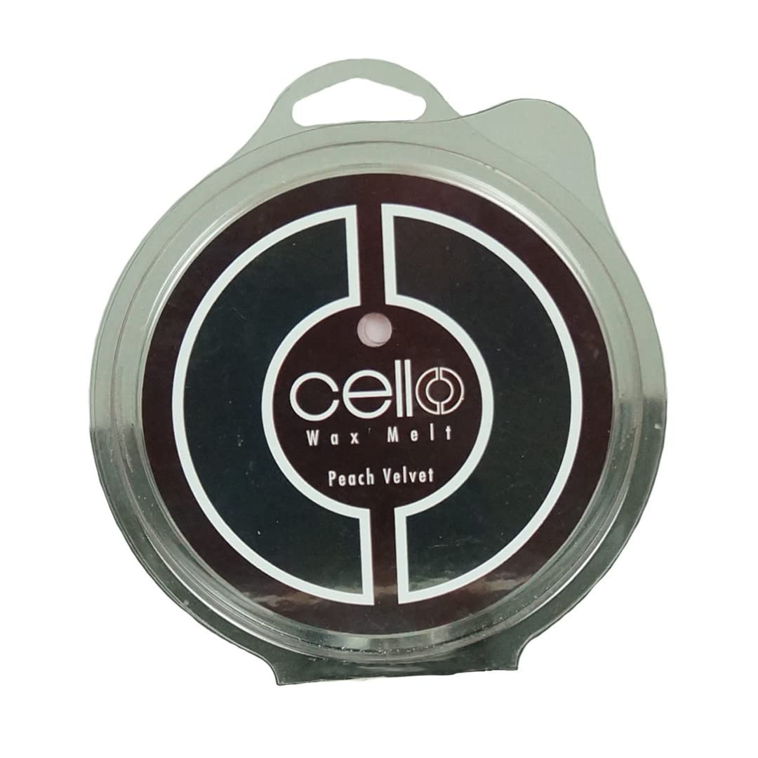 Cello Peach Velvet Fragranced Wax Melt, Highly Scented Fragrance Melts Fill Your Home with Favourite Beautiful Wax Fragrance Melts, Aromatherapy, Use with Electric or Tealight Wax Burners.