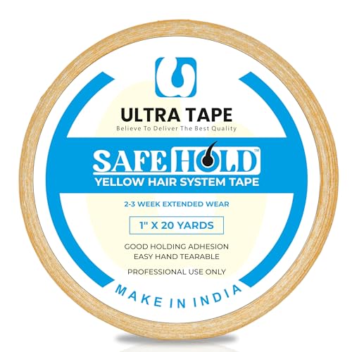 Image of Yellow Cotton Hair Patch Tape 1 Inch X 20 Yards Strong Hold Adhesive