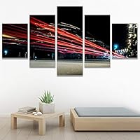 SIGNWIN 5 Panel Canvas Wall Art Light Exposure for Home Decorations Ready to Hang - 60
