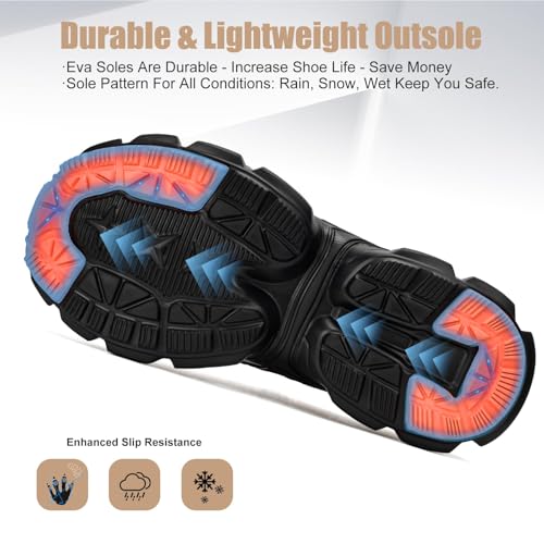 Image of Hogent Steel Toe Shoes for Women Men Wide Non Slip Work Sneakers Indestructible Shoes Lightweight Breathable Construction Sneakers Puncture Proof Ergonomic Design