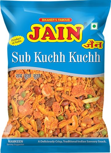 Image of JAIN Sub Kuchh-Kuchh Mixture, Size - 1Kg, Zipper Packing, Namkeen Mix Loaded with Chana Dal, Lentils, Sev, Flakes, Peanuts & Raisins in a Signature Masala Coat, Ready to Eat