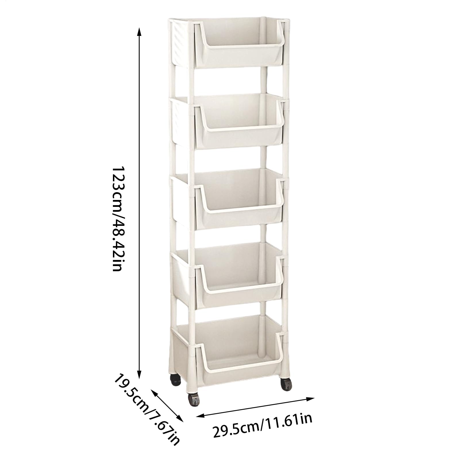 Rolling Cart Organizer - Design et Compact - Étagère de Rangement Mobile avec roulettes pour, Livres, collations dans Les Petites pièces, bibliothèque compacte pour Bureau ou Salle de