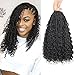 Passion Twist Hair 18 Inch 6 Packs Water Wave Crochet Braids for Passion Twist Crochet Hair Passion Twist Braiding Hair Extensions(1B,crochet needle+colorful beads)