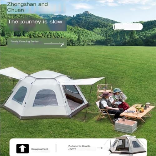 Carpa hexagonal ligera y espaciosa para camping miniatura 3