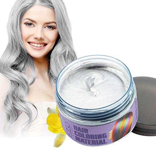 Mofajang Hair Wax Dye Styling Cream Mud, Natural Hairstyle Color Pomade, Washable Temporary (White)