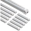Barrina LED Shop Lights 8FT, 72W 10000LM 5000K, Daylight White, T8 LED Garage Lights, V Shape Clear Cover, High Output Tube, Linkable 8 Foot LED Strip Light for Workshop, Warehouse with Plug, 10 Packs