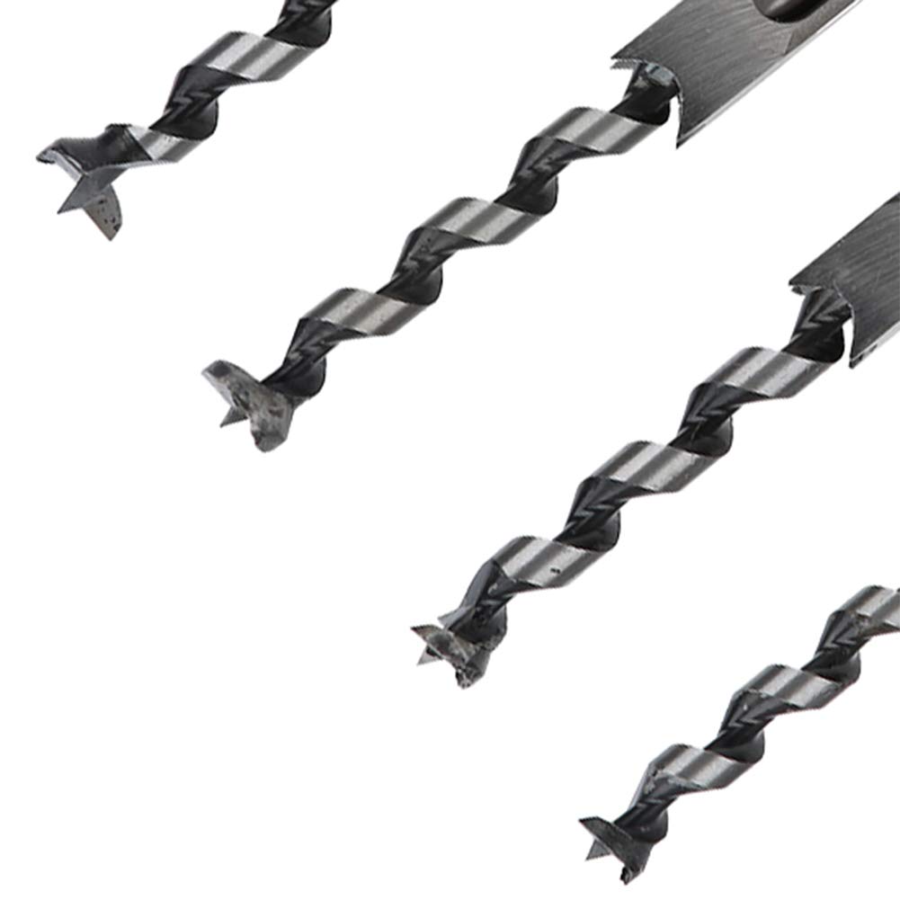 Juego de 4 brocas cuadradas para carpintería, brocas de acero para agujeros cuadrados con ranuras de drenaje de virutas, adecuadas para: