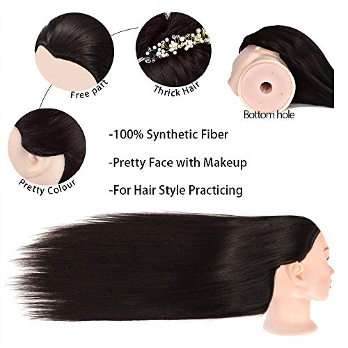 image for N2 Hair Stying Training Mannequin Head Brown Color with Stand Hairdres