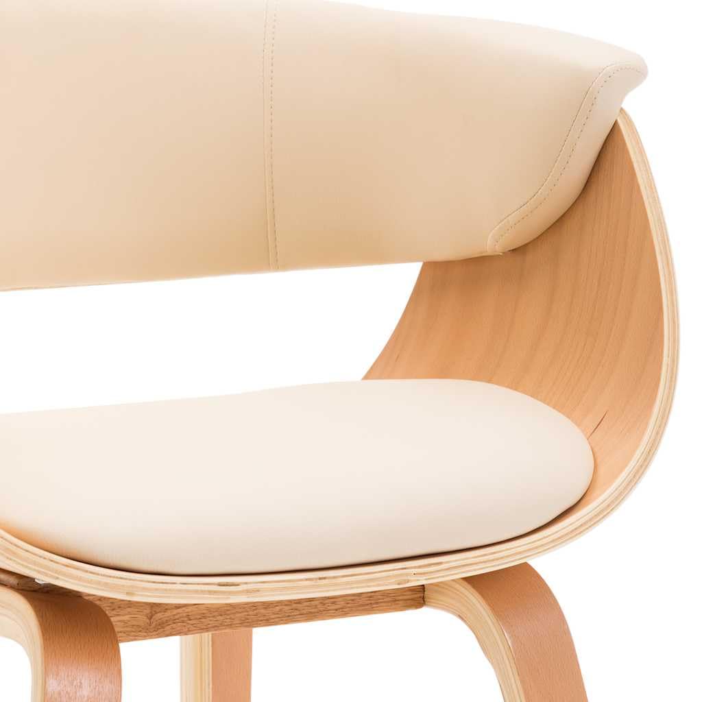 Chaise de salle à manger en cuir synthétique - Crème